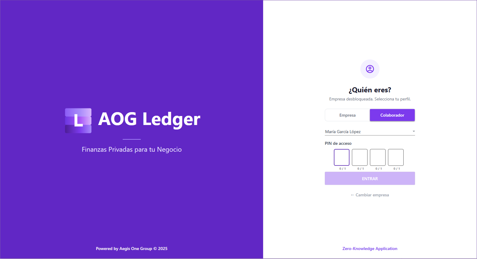 login como colaborador