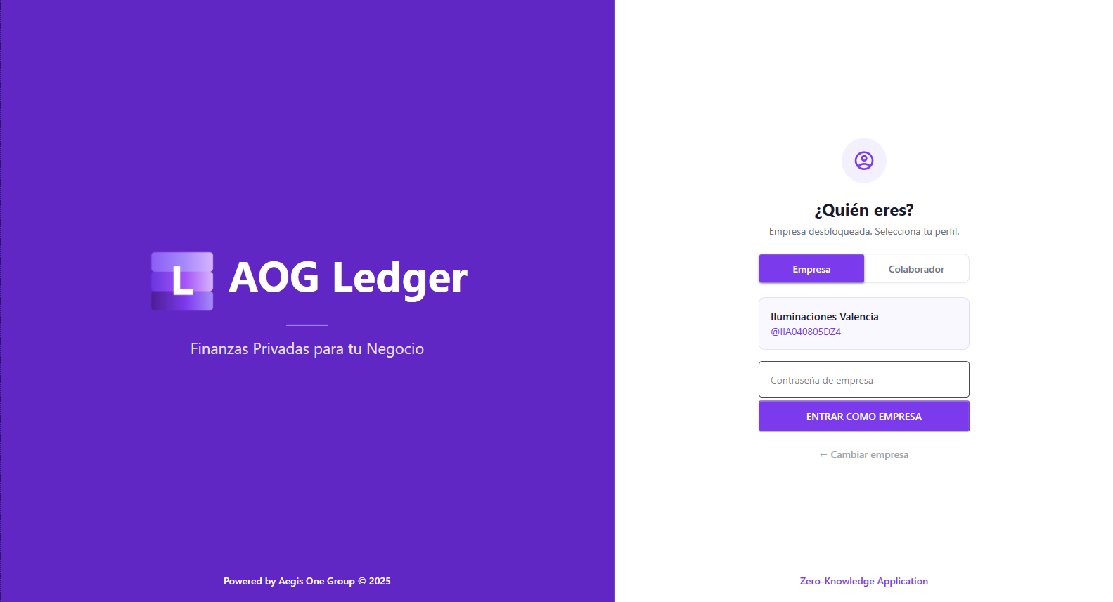 login como empresa
