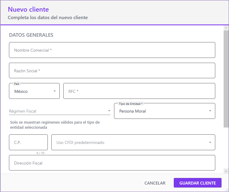 Nuevo Cliente