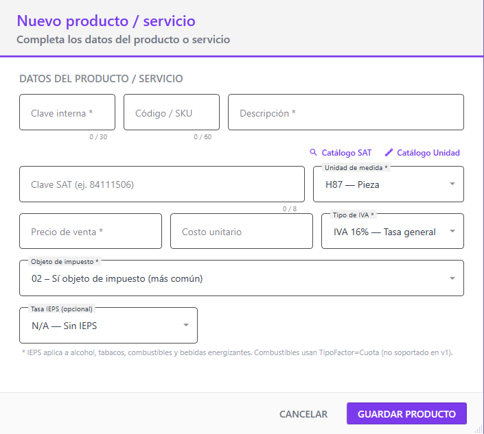 Nuevo Producto y Servicio