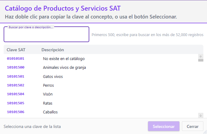 Catálogos completos