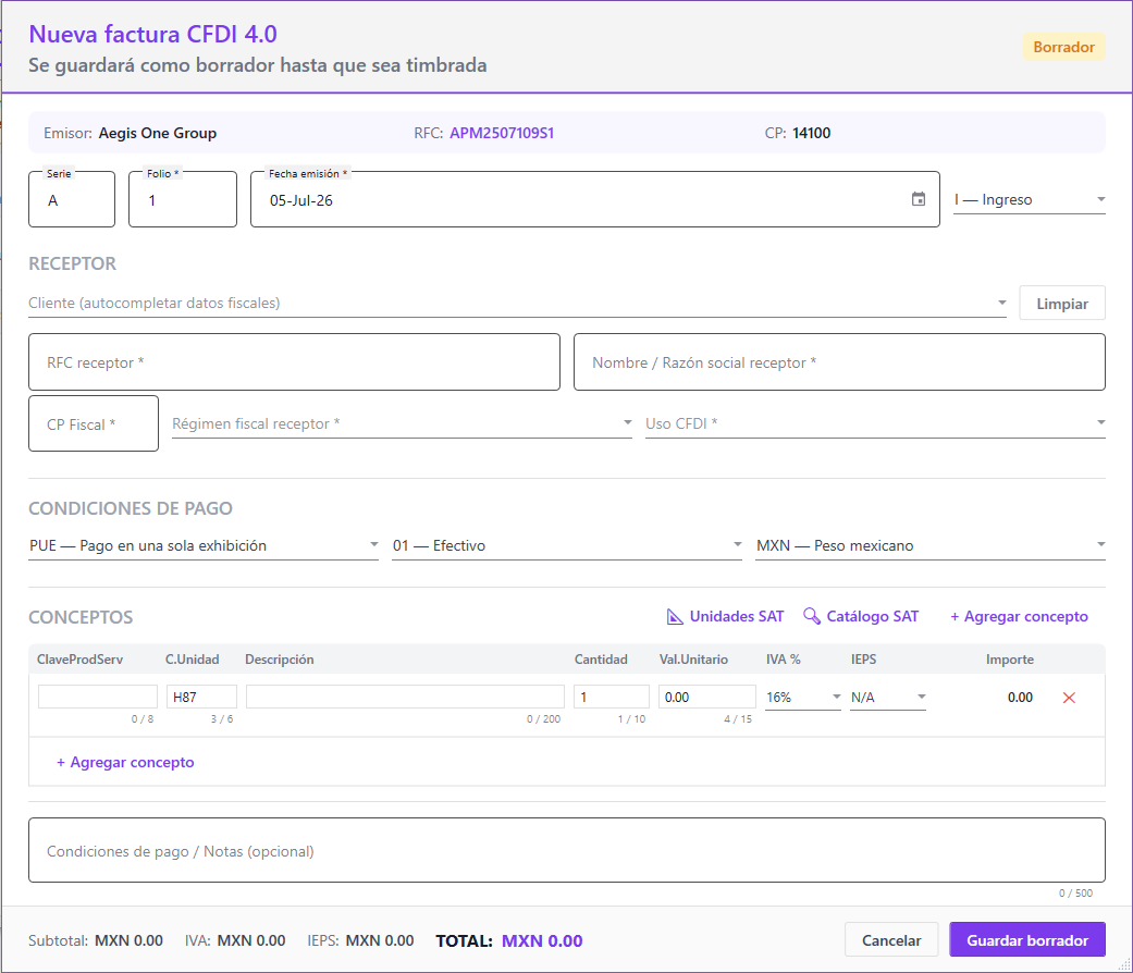 Facturación CFDI 4.0